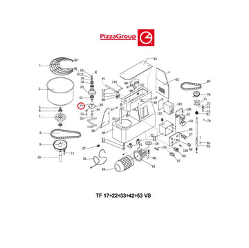 Pizza Group Dough Mixer Stainless Steel Shaft With Sprocket Spiral Hook 33/43/53