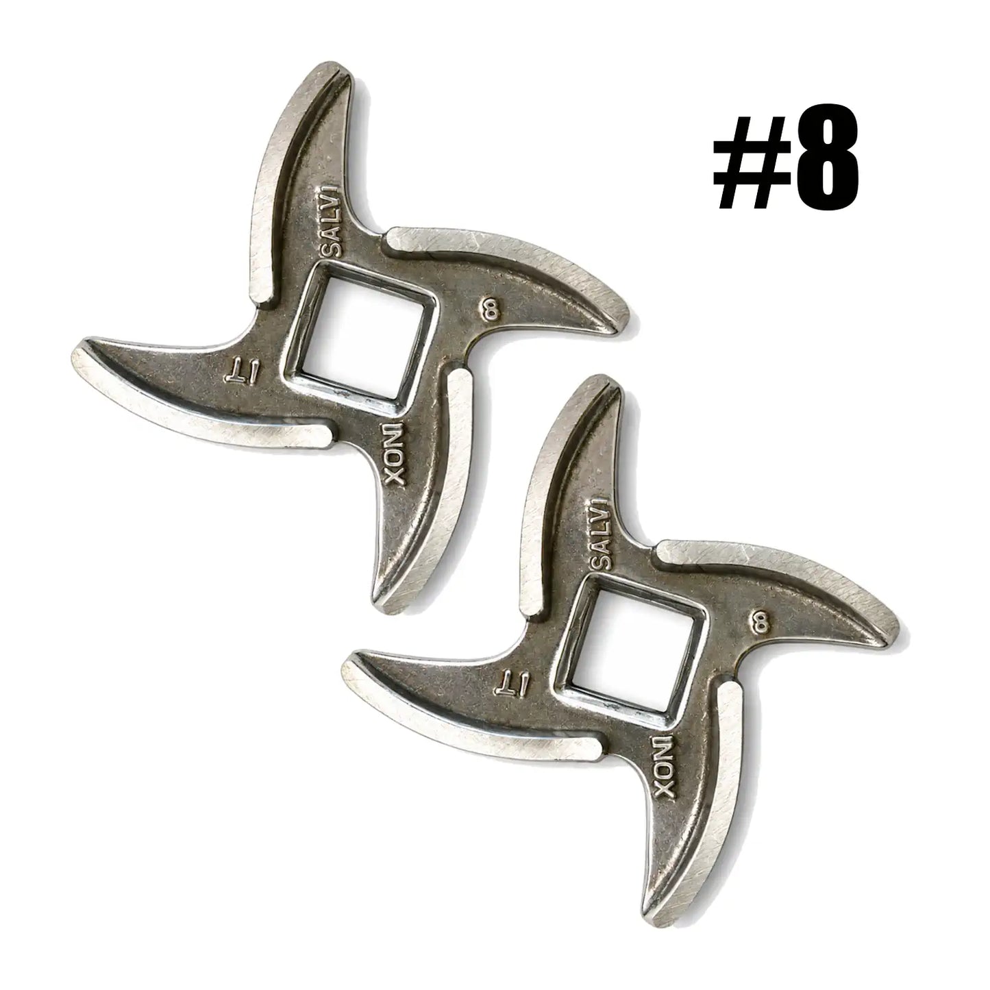 2x Salvador Size 8 Meat Mincer Blade (No. 8) | Stainless Steel | Made in Italy