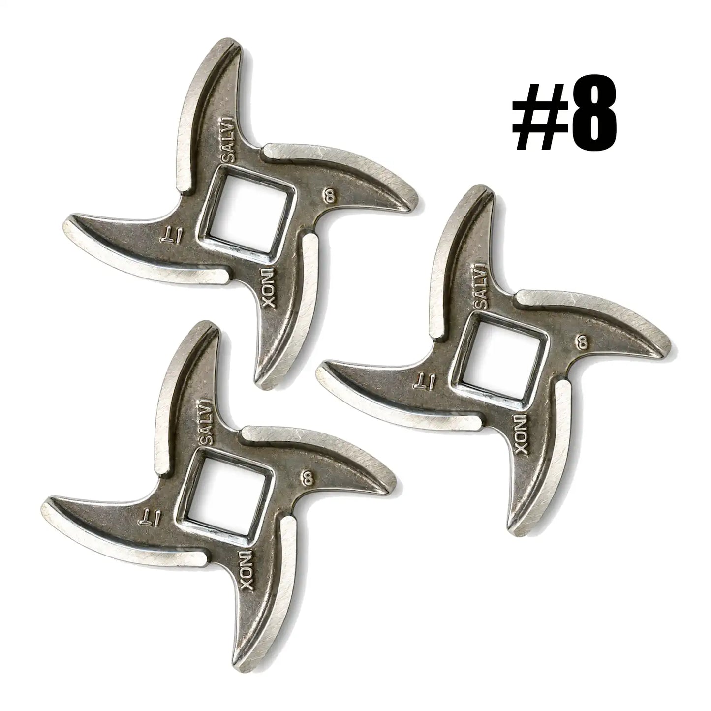 3x Salvador Size 8 Meat Mincer Blade (No. 8) | Stainless Steel | Made in Italy