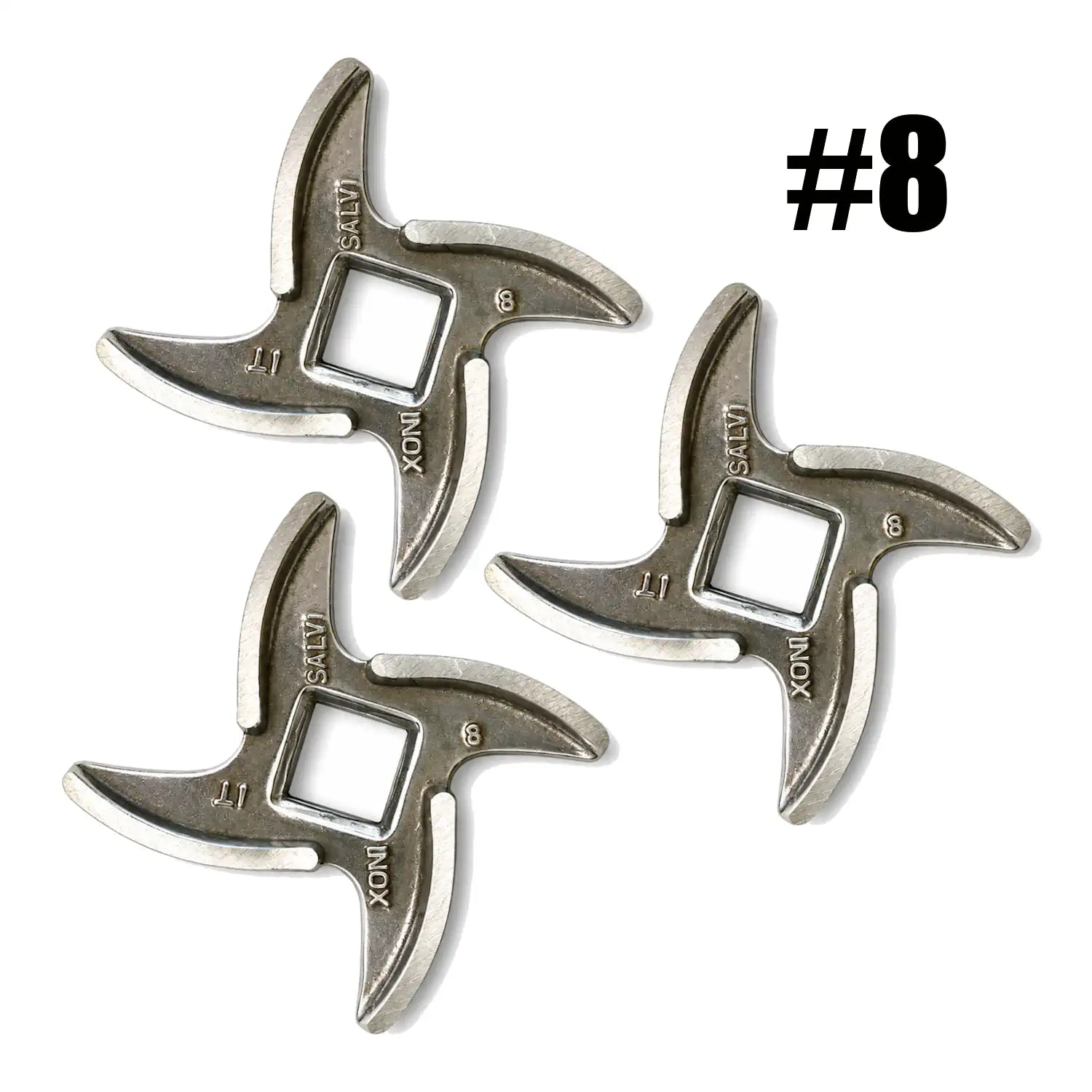 3x Salvador Size 8 Meat Mincer Blade (No. 8) | Stainless Steel | Made in Italy