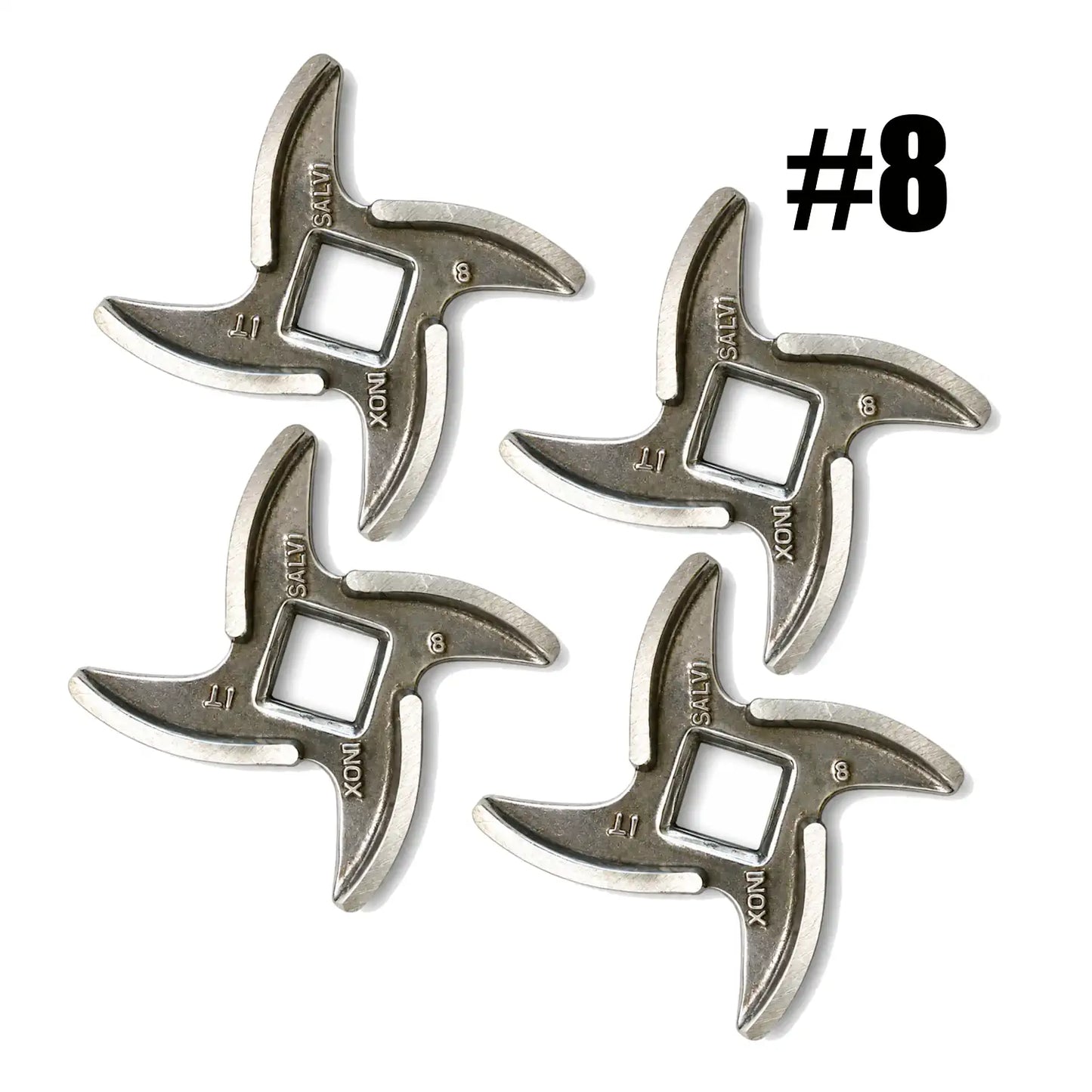 4x Salvador Size 8 Meat Mincer Blade (No. 8) | Stainless Steel | Made in Italy