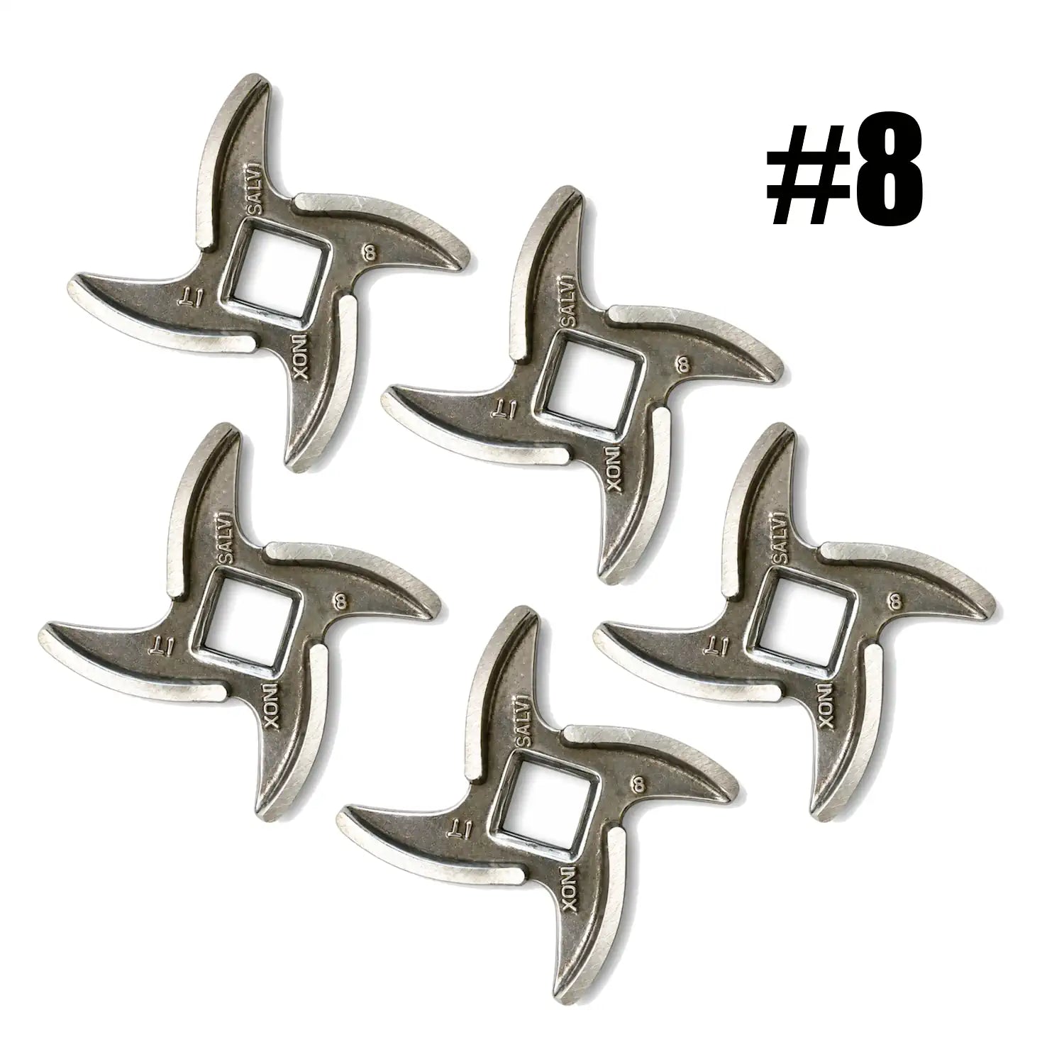 5x Salvador Size 8 Meat Mincer Blade (No. 8) | Stainless Steel | Made in Italy