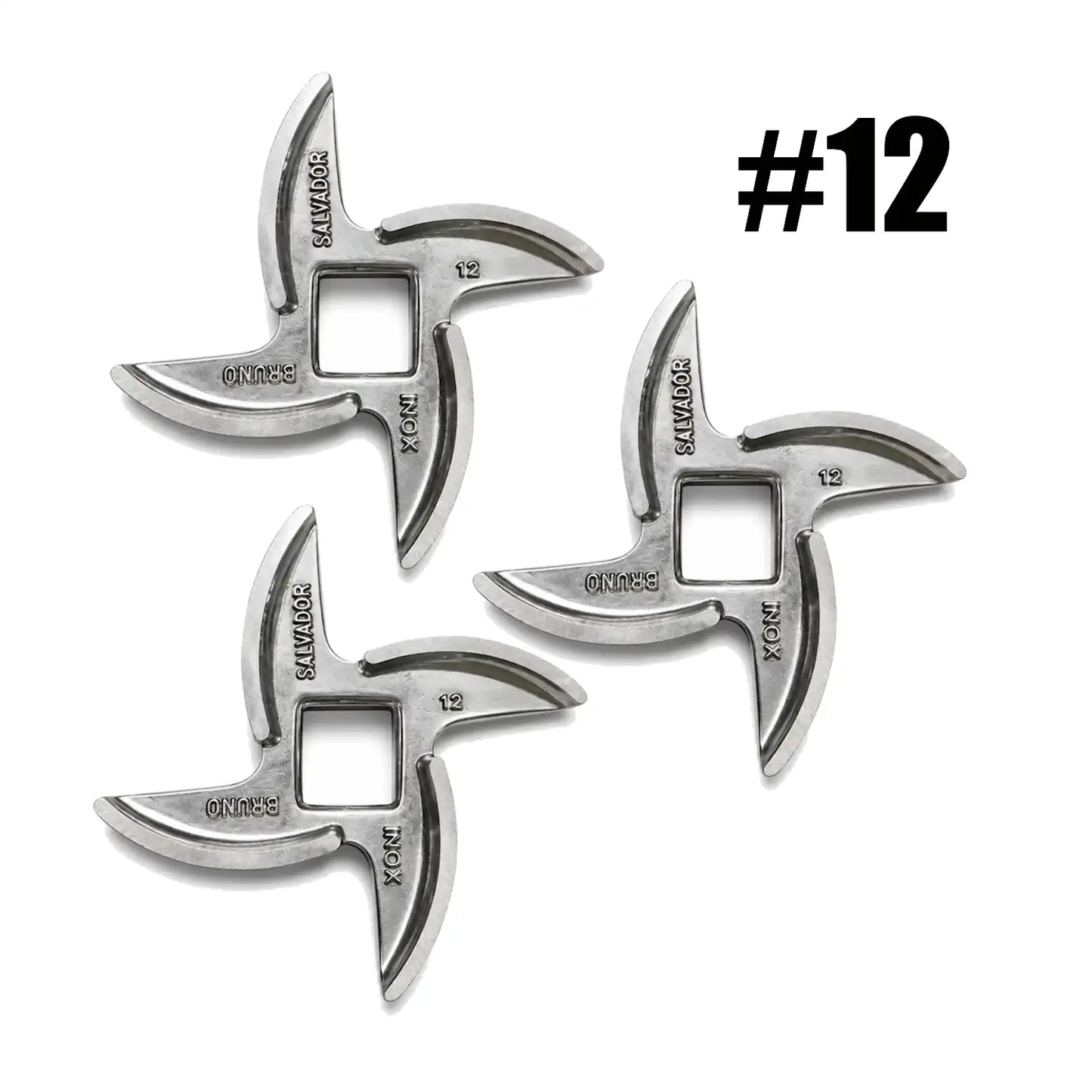 3x Salvador Size 12 Meat Mincer Blade (No. 12) | Stainless Steel | Made in Italy
