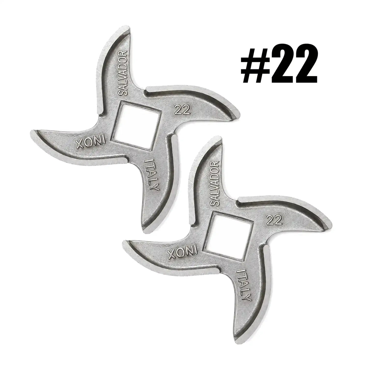 2x Salvador Size 22 Meat Mincer Blade (No. 22) | Stainless Steel | Made in Italy