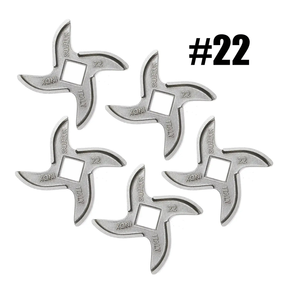 5x Salvador Size 22 Meat Mincer Blade (No. 22) | Stainless Steel | Made in Italy