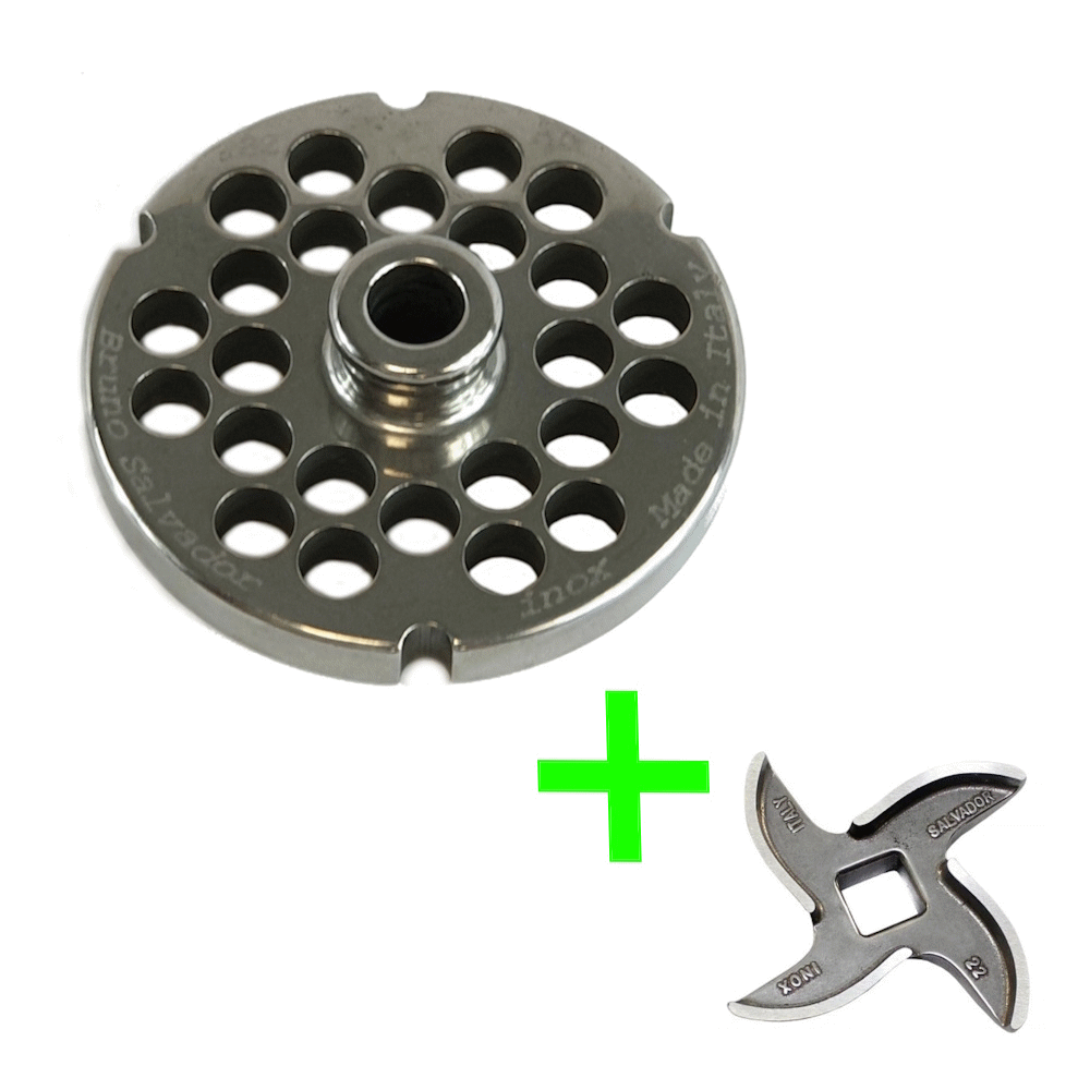 Salvador Bundle Mincer Plate Size 22 - (10mm) & Mincer Blade Size 22
