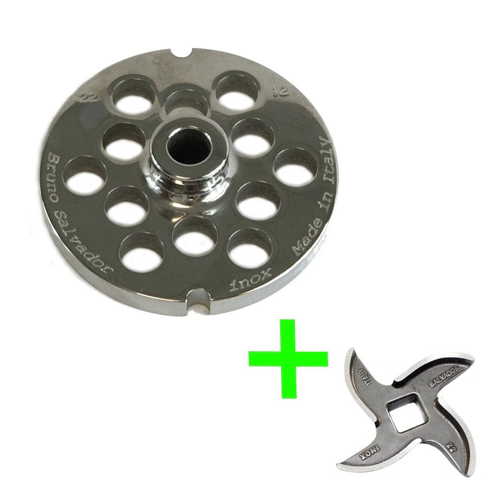 Salvador Bundle Mincer Plate Size 22 - (12mm) + Mincer Blade Size 22