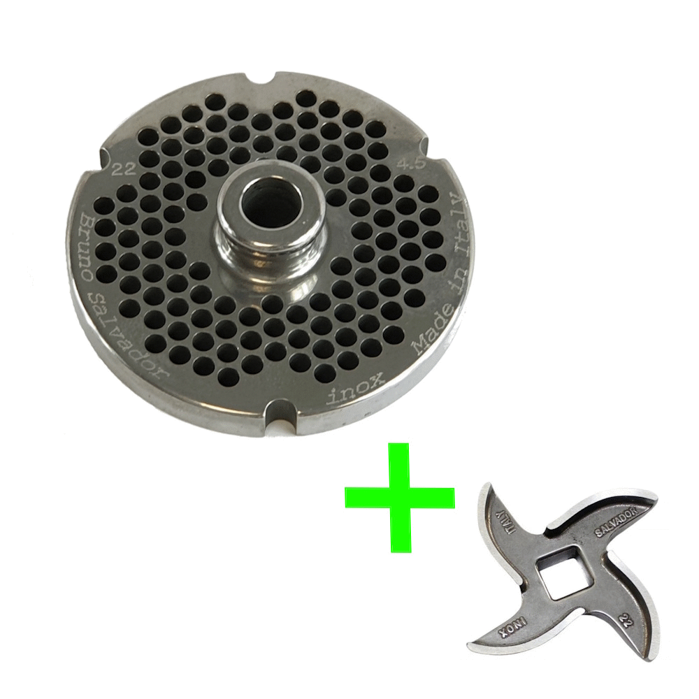 Salvador Bundle - Mincer Plate Size 22 - (4.5mm) & Mincer Blade Size 22