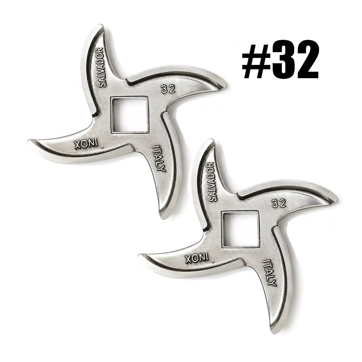 2x Salvador Size 32 Meat Mincer Blade (No. 32) | Stainless Steel | Made in Italy