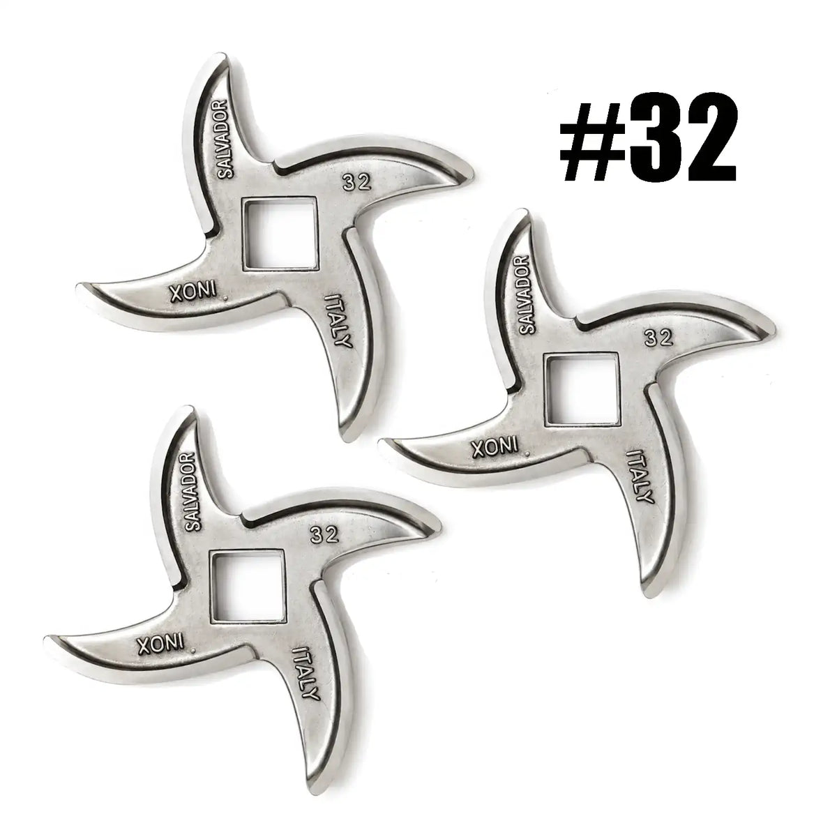 3x Salvador Size 32 Meat Mincer Blade (No. 32) | Stainless Steel | Made in Italy