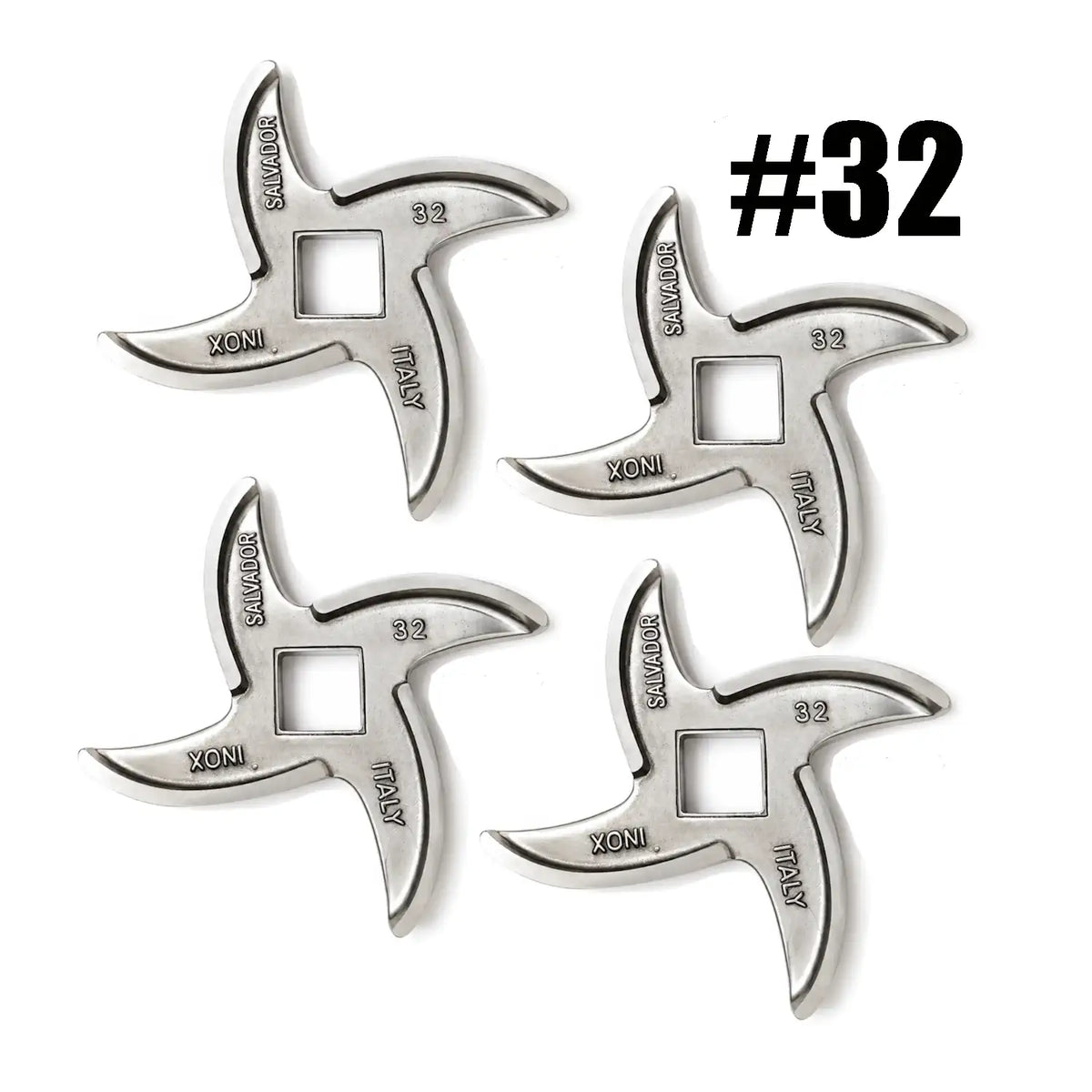 4x Salvador Size 32 Meat Mincer Blade (No. 32) | Stainless Steel | Made in Italy