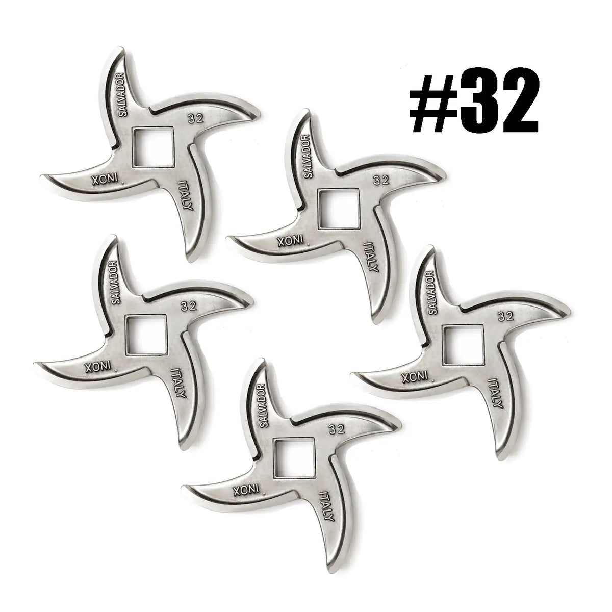 5x Salvador Size 32 Meat Mincer Blade (No. 32) | Stainless Steel | Made in Italy