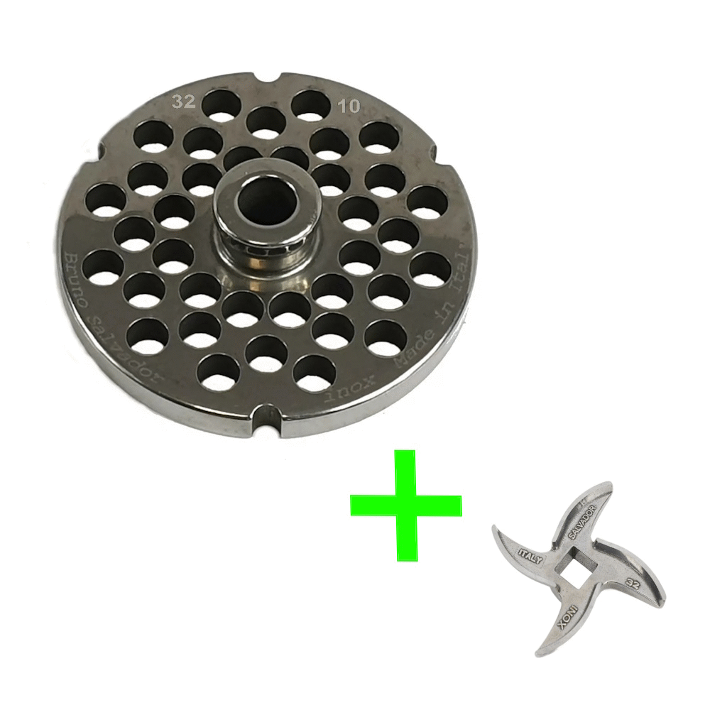 Salvador Bundle Mincer Plate Size 32 - (10mm) & Mincer Blade Size 32