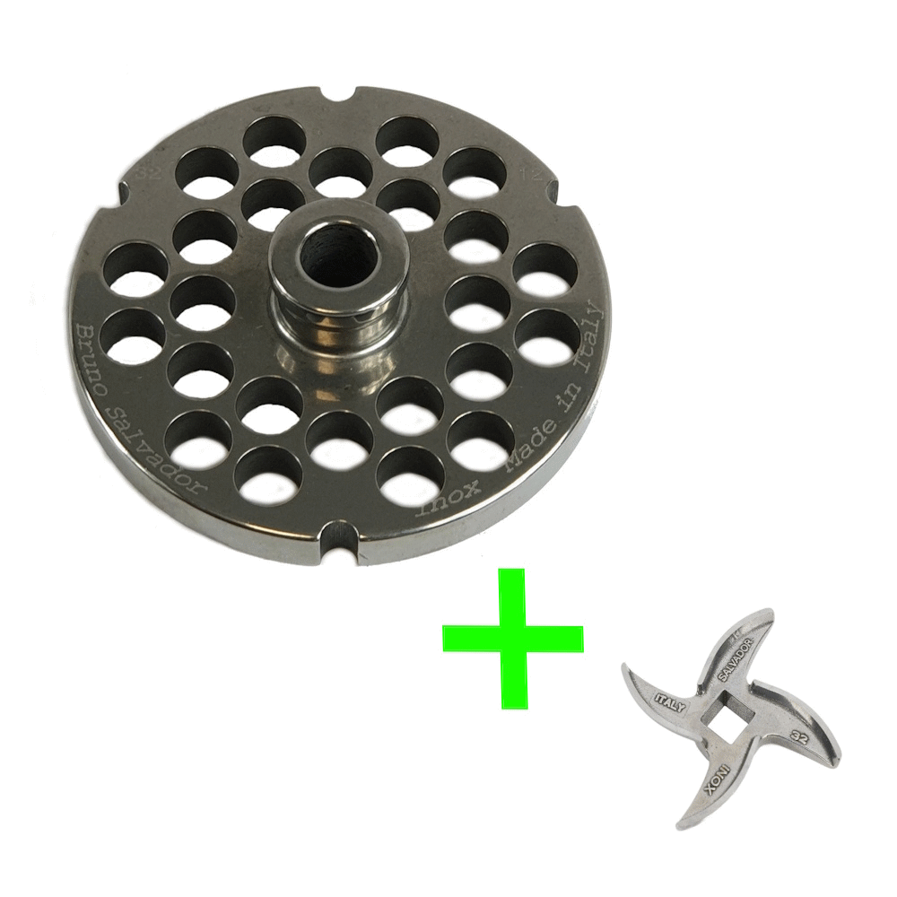Salvador Bundle Mincer Plate Size 32 - (12mm) & Mincer Blade Size 32