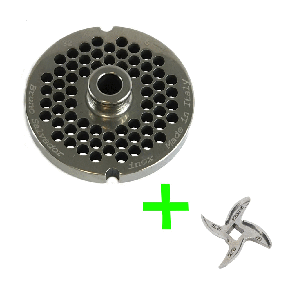 Salvador Bundle Mincer Plate Size 32 - (6mm) & Mincer Blade Size 32