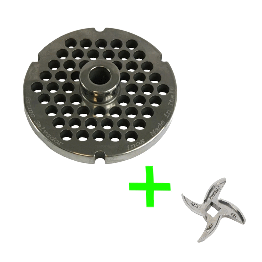 Salvador Bundle Mincer Plate Size 32 - (8mm) & Mincer Blade Size 32