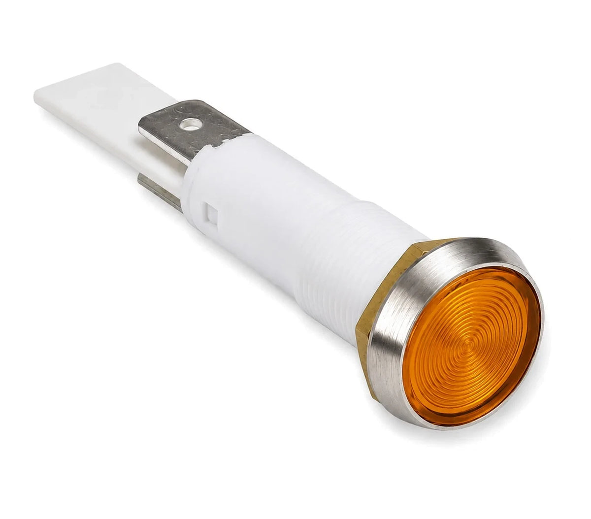 230V 240V Neon Indicator Light Amber (orange) 10mm Flush Mount