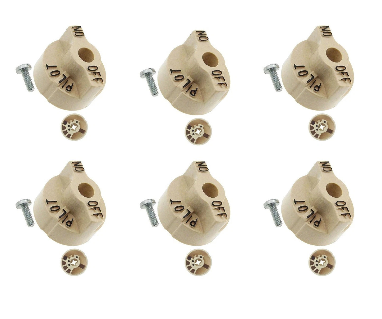 6x Pitco Gas Fryer Knob Control Valve Beige Dial Genuine Knob Parts P6071267 35C 45
