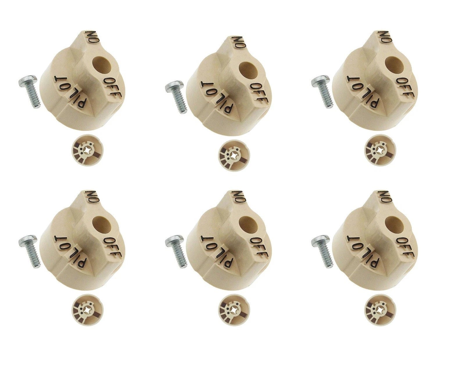 6x Pitco Gas Fryer Knob Control Valve Beige Dial Genuine Knob Parts P6071267 35C 45