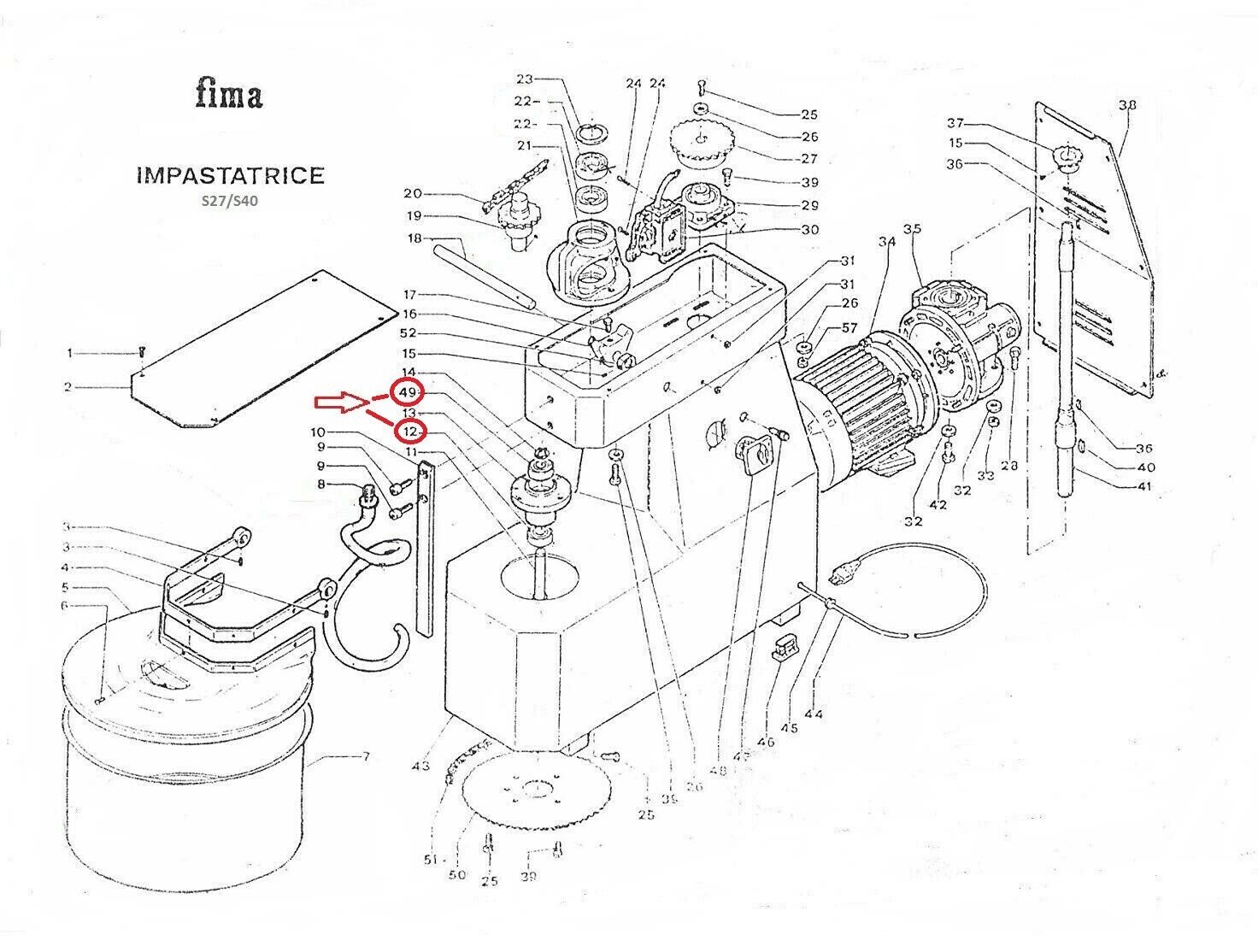 Fima Impastatrice S27/S40  Pizza Dough Mixer Bottom Shaft Skf Bearings X2