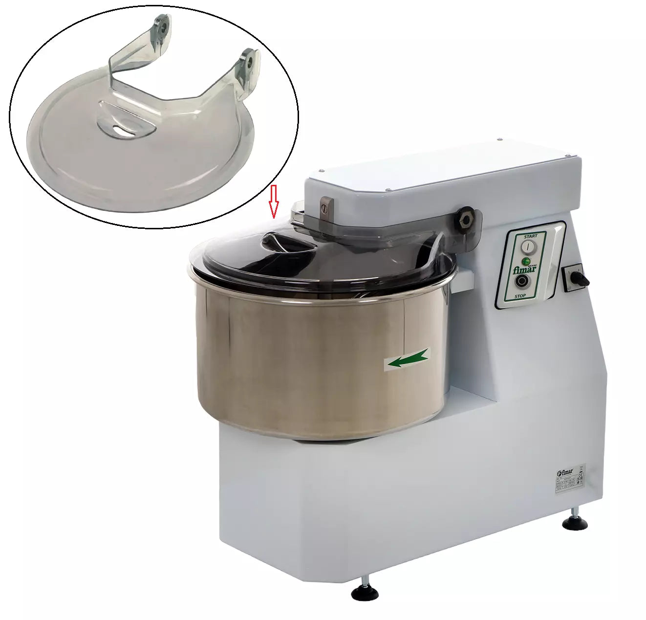 Fimar Spiral Dough Mixer Polycarbonate Safety Bowl Guard Im38C,38Cn, 38F, Fn, Sn