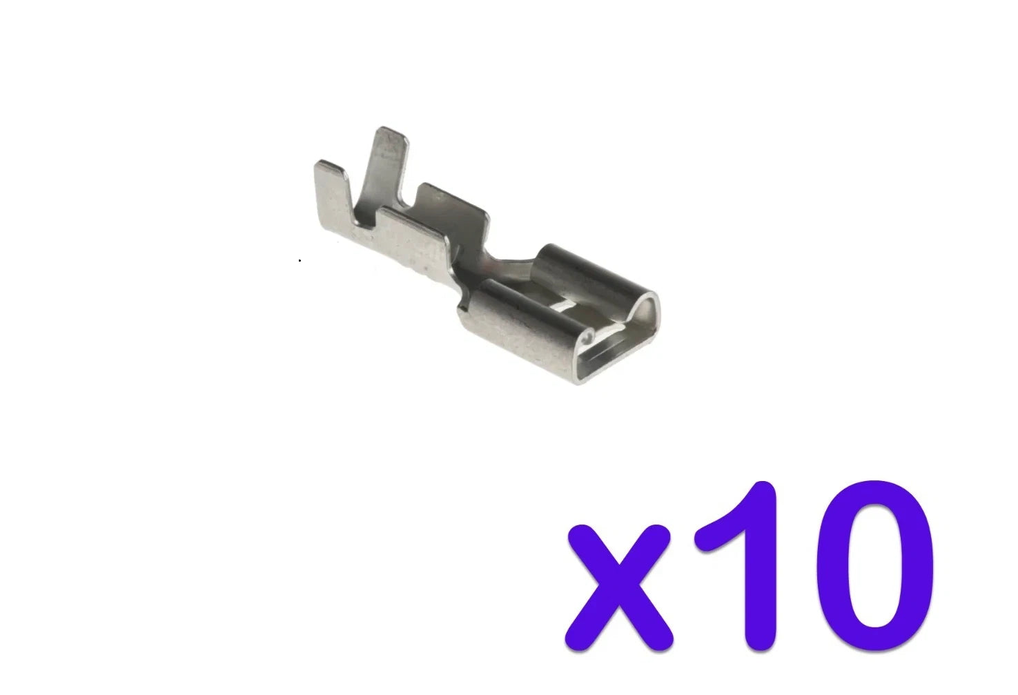 10 x HEAT RESISTANT HIGH TEMPERATURE 6.3mm PUSH ON SPADE CRIMP WIRE CONNECTORS