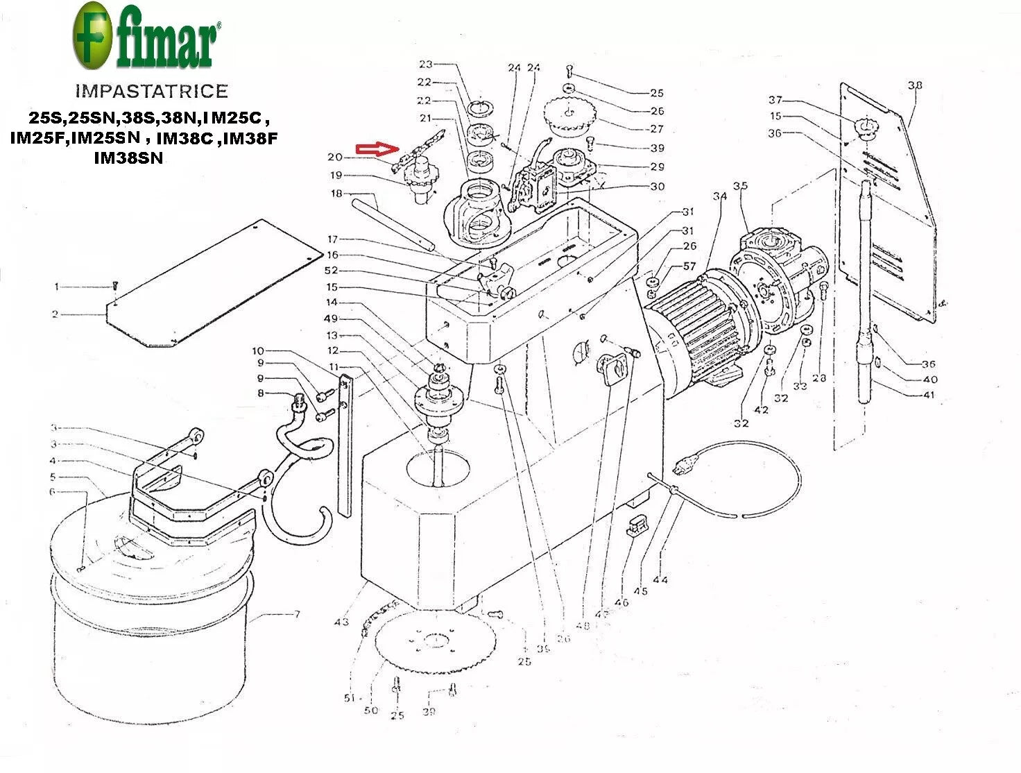 Fimar Pizza Dough Mixer Upper Top Roller Chain & Link Part No Sl0078