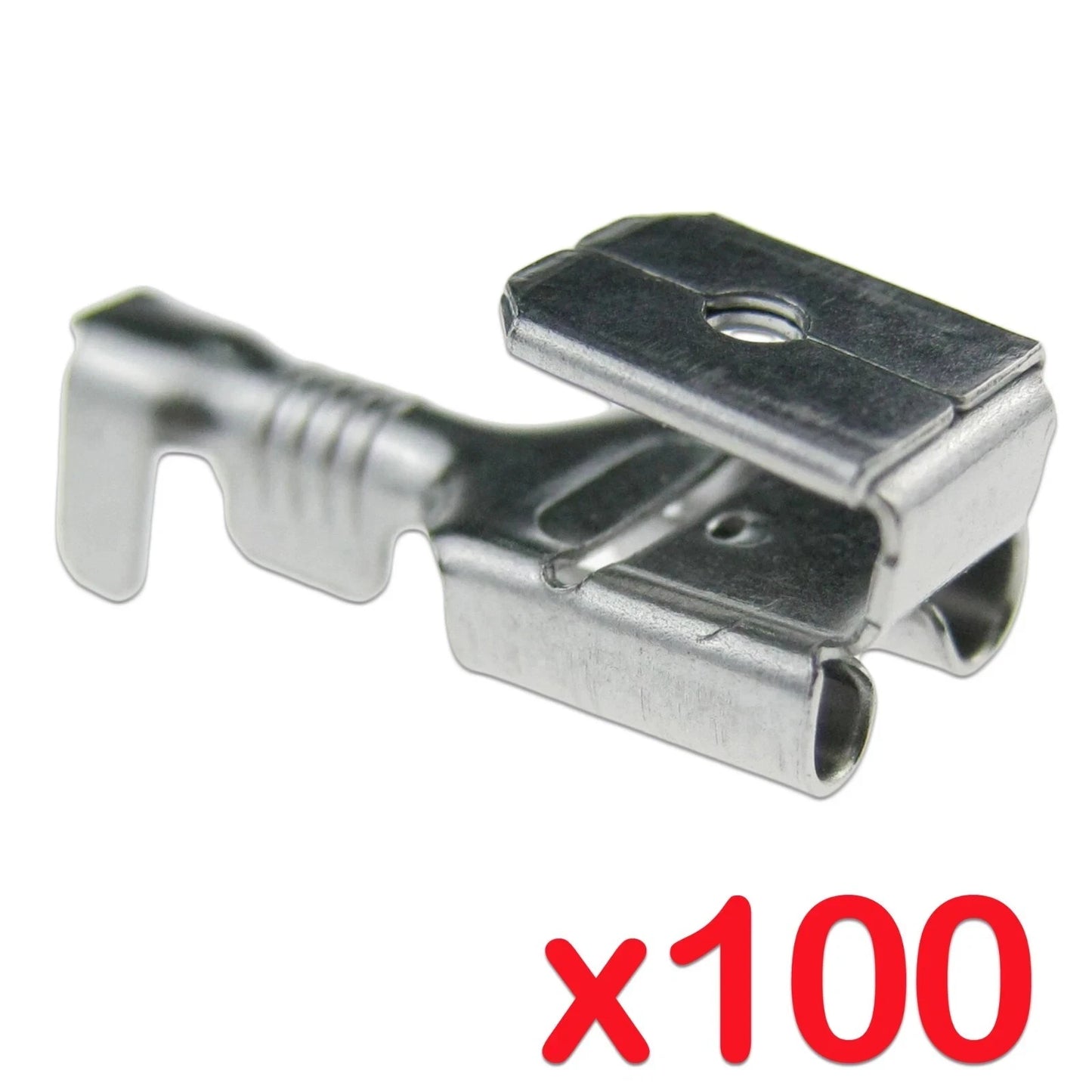 100 HEAT RESISTANT HIGH TEMPERATURE DOUBLE PUSH FIT WIRE SPADE CRIMP CONNECTORS