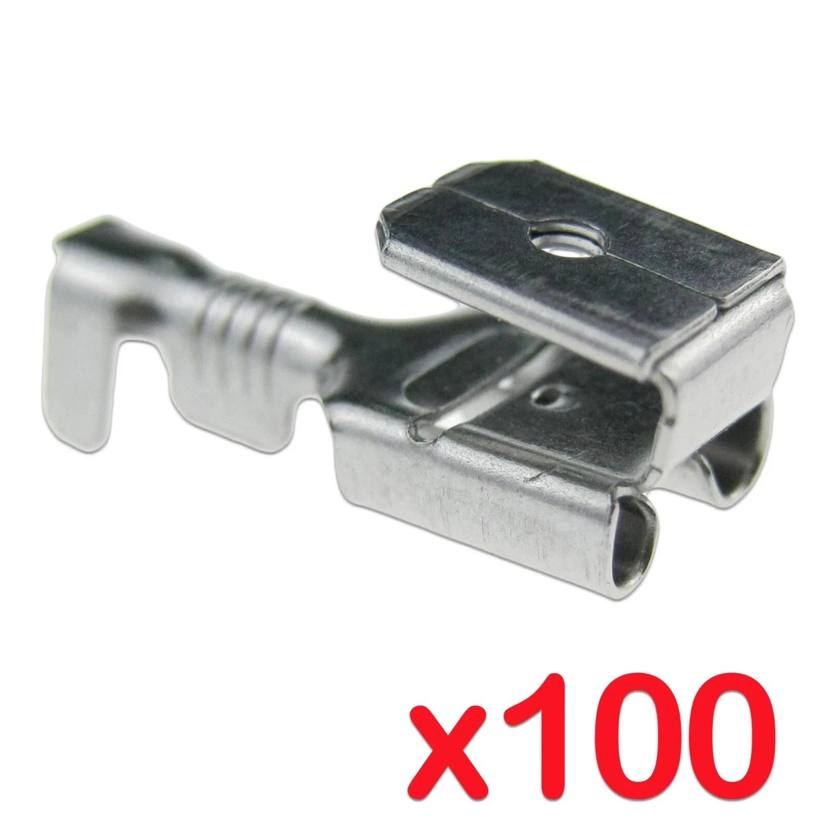 100 HEAT RESISTANT HIGH TEMPERATURE DOUBLE PUSH FIT WIRE SPADE CRIMP CONNECTORS